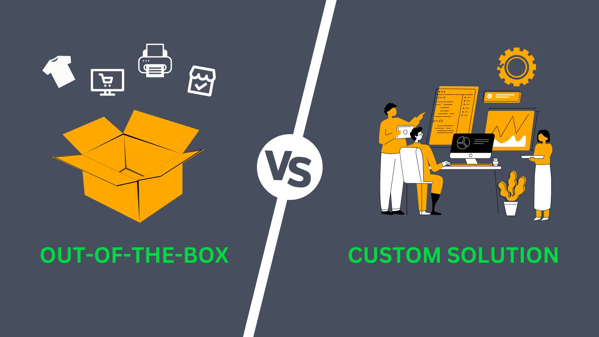Out-of-the-box vs custom solution